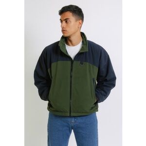 Cabela's Men's Nylon Fleece Zip Coat Jacket Black Hunter Green Mens Size XL